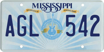 MS license plate AGL542