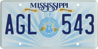 MS license plate AGL543
