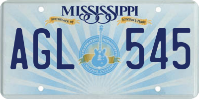 MS license plate AGL545