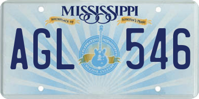MS license plate AGL546