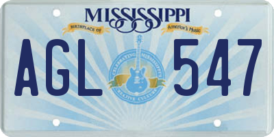 MS license plate AGL547