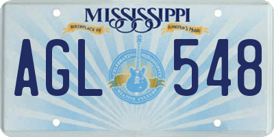 MS license plate AGL548