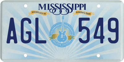 MS license plate AGL549