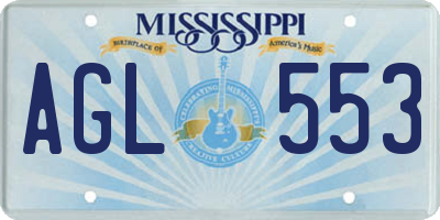 MS license plate AGL553