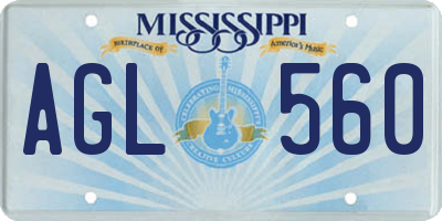 MS license plate AGL560