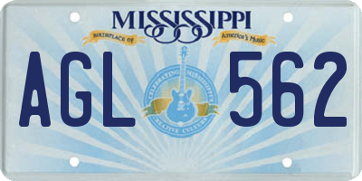 MS license plate AGL562