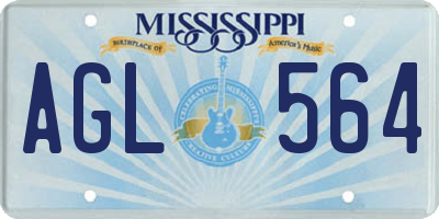 MS license plate AGL564