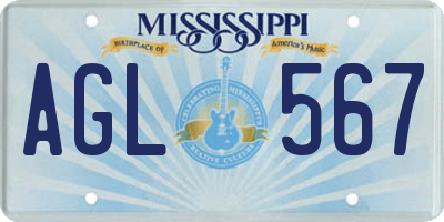 MS license plate AGL567