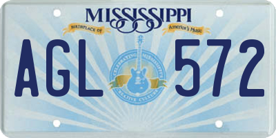 MS license plate AGL572
