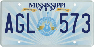 MS license plate AGL573