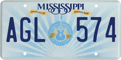 MS license plate AGL574