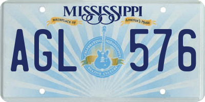 MS license plate AGL576
