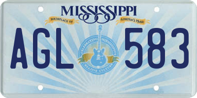 MS license plate AGL583