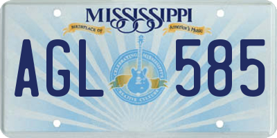 MS license plate AGL585