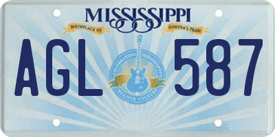 MS license plate AGL587