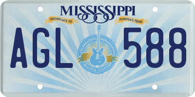 MS license plate AGL588