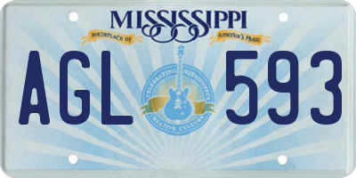 MS license plate AGL593