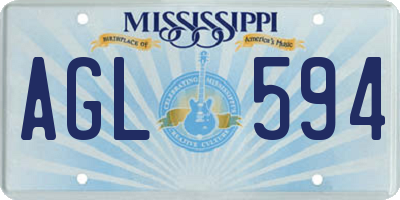MS license plate AGL594