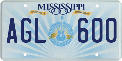 MS license plate AGL600