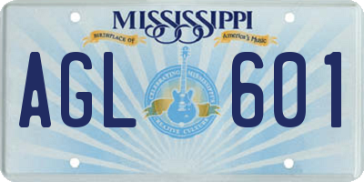 MS license plate AGL601
