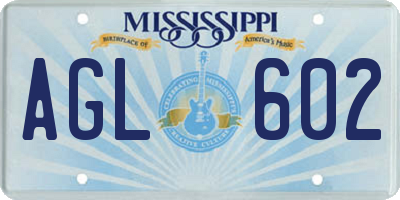 MS license plate AGL602