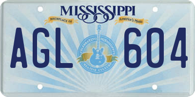 MS license plate AGL604