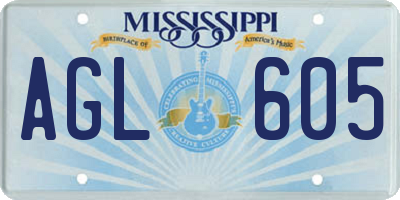 MS license plate AGL605