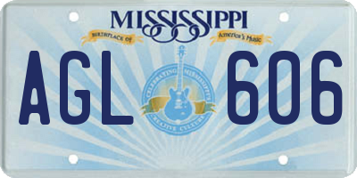 MS license plate AGL606