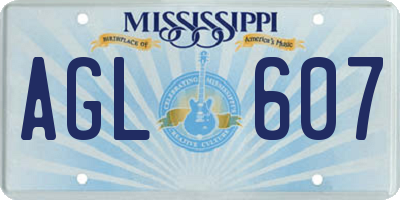 MS license plate AGL607