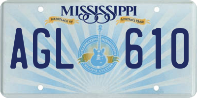 MS license plate AGL610