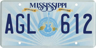 MS license plate AGL612