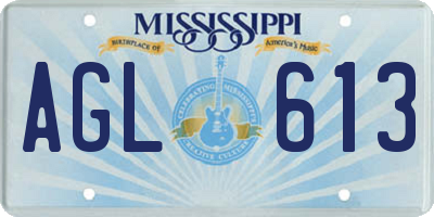 MS license plate AGL613
