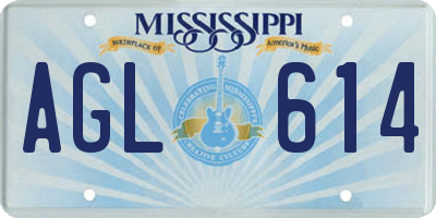 MS license plate AGL614