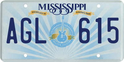 MS license plate AGL615