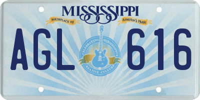 MS license plate AGL616