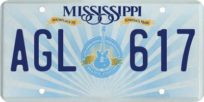 MS license plate AGL617