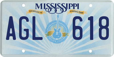 MS license plate AGL618