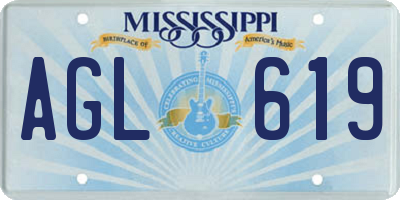 MS license plate AGL619