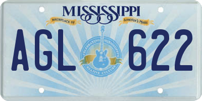 MS license plate AGL622