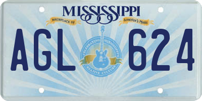 MS license plate AGL624