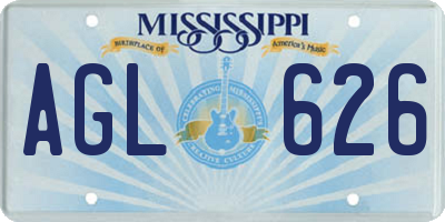 MS license plate AGL626
