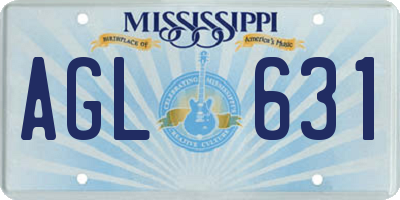 MS license plate AGL631