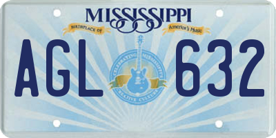 MS license plate AGL632