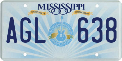 MS license plate AGL638