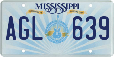 MS license plate AGL639