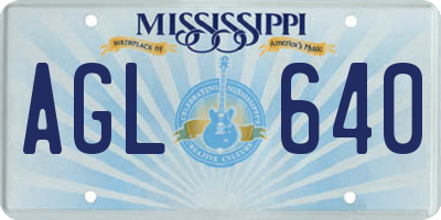 MS license plate AGL640