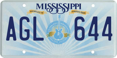 MS license plate AGL644