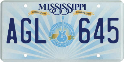 MS license plate AGL645