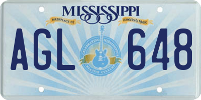 MS license plate AGL648