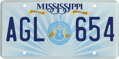 MS license plate AGL654